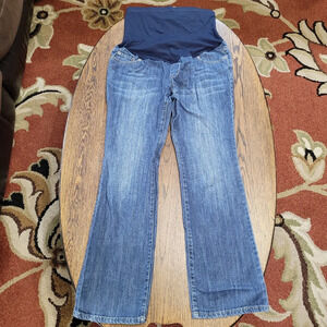 Liz Lange Maternity Full Panel Straight Leg Dark Wash Jeans Size Women's 8